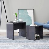 vidaXL Komplet klubskih mizic siv visok sijaj 48x30x45 cm iverna pl., (20712848) Cene