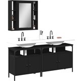 vidaXL 3-dijelni set kupaonskih ormarića crni od konstruiranog drva | shoptok.hr