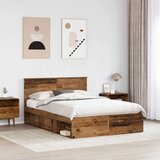  Okvir za krevet Staro drvo 140 x 190 cm Konstruirano drvo | shoptok.hr
