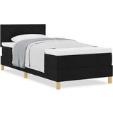 vidaXL Krevet s opružnim okvirima s madracem Crna 90x200 cm Tkanina | shoptok.hr