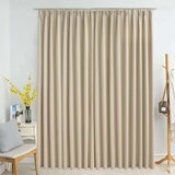 vidaXL zatemnitvena zavesa z obešali bež 290x245 cm | Shoptok.si