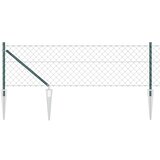 vidaXL Ograja iz verige s 13 zemeljskimi stebri 0.8x25 m galvanizirano jeklo | Shoptok.si