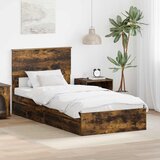  Krevet s od storage s uzglavljem Dimljeni hrast 75 x 190 cm | shoptok.hr