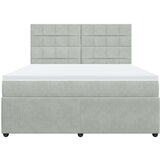vidaXL Box spring postelja z vzmetnico svetlo siva 180x200 cm žamet | Shoptok.si