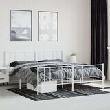 vidaXL Metalni okvir kreveta uzglavlje i podnožje bijeli 183x213 cm | shoptok.hr
