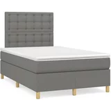 vidaXL Box spring postelja z vzmetnico temno siva 120x190 cm blago