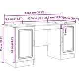  Stol s policom Siva sonoma 142 5 x 50 x 75 cm Konstruirano drvo - Siva sonoma | shoptok.hr