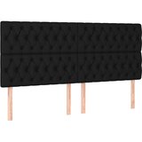 Maison Chic Posteljno vzglavje - Vzglavna omarica 4 kosa črn 100x7x78/88 cm blago, (22077131) Cene