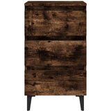  Nočna omarica s kovinskimi nogami dimljeni hrast 40x35x69 cm, (20624100) | Shoptok.si