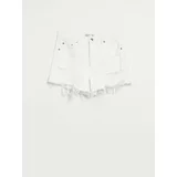 House - Kratke hlače od trapera s poderotinama - Bijela