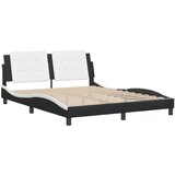  The Living Store Posteljni okvir z vzglavjem črn in bel 160x200 cm umetno usnje - Posteljni Okvir, (21527586) | Shoptok.si
