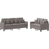  2-dijelni set sofa s jastucima smeđesivi od tkanine | shoptok.hr