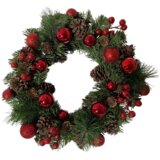 Molarem Home Božićni vijenac s crvenim ukrasima - 36 cm Slike