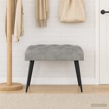  Klupa s gumbastim tkanjem Svjetlosiva 60 x 40 x 45 cm Baršun | shoptok.hr