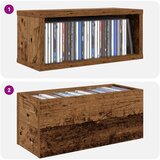  Stalak za CD-ove 4 kom. Staro drvo 40 x 17 x 17 cm | shoptok.hr