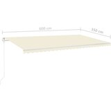  Tenda na ručno uvlačenje s LED svjetlima 6 x 3 5 m krem | shoptok.hr