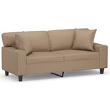 Maison Chic kavč - Sofa - Kanape dvosed z okrasnimi blazinami kapučino 140 cm umetno usnje, (21727647) | Shoptok.si