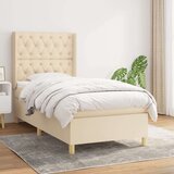  Okvir kreveta s oprugama i madrac krem 80x200 cm od tkanine | shoptok.hr