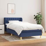 The Living Store Box spring postelja z vzmetnico modra 90x200 cm blago - Box Spring Postelja, (21512872) | Shoptok.si