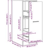 Ormarić za lijekove boja hrasta 30x41x77 5 cm konstruirano drvo | shoptok.hr
