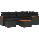  7-dijelni set vrtnih sofa od poliratana s jastucima crni | shoptok.hr
