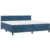 Box spring s madracem LED tamnoplavi 200x200 cm baršun | shoptok.hr