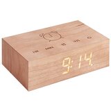 Gingko Electronics rjava lesena LED budilka Flip Click | Shoptok.si