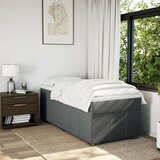 vidaXL Box spring postelja z vzmetnico temno siva 90x200 cm blago | Shoptok.si