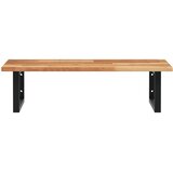  Zidna polica za umivaonik od čelika i masivnog bagremovog drva Smeđa 100 x 50 x 2 cm | Shoptok.si