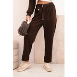 Kesi Włoski Women's set butter hoodie with pants with a belt brown | ePonuda.com