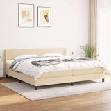  Box spring postelja z vzmetnico krem 200x200 cm blago, (20894773) Cene