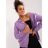 Fashion Hunters purple plain women's sweatshirt with cuffs