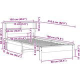 vidaXL Krevet s regalom za knjige bez madraca bijeli 90x190cm borovina Cijene