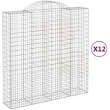  Lučne gabionske košare 12kom 200x50x200/220cm pocinčano željezo | shoptok.hr