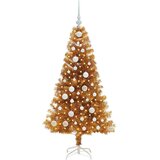 vidaXL Božično drevo med 150 LED z stojalom Zlata 120 cm PET | Shoptok.si