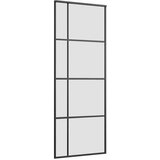 vidaXL Drsna vrata z opremo 76x205 cm ESG steklo in aluminij | Shoptok.si
