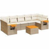 Maison Chic Seti vrtnega pohištva - Vrtna garnitura - Vrtni pohištvo set 8-delna z blazinami bež poli ratan, (21800633) | Shoptok.si