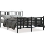 vidaXL metalni okvir kreveta uzglavlje i podnožje crni 140x190 cm | shoptok.hr