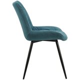 CARRYHOME stol, kovina, tekstil črna, temno modra | Shoptok.si