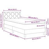 Box Spring Krevet s Madracem Kremasti 90x200 cm Tkanina | shoptok.hr