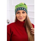 Kesi Cap with fleece Krystyna K207 green neon+dark green Cijene