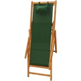  Sklopiva stolica za plažu od drva eukaliptusa i tkanine zelena | shoptok.hr