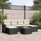  7-dijelni set vrtnih sofa od poliratana s jastucima crni Cijene