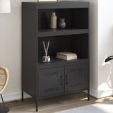  Visoka komoda crna 68 x 39 x 113 cm čelična Cene