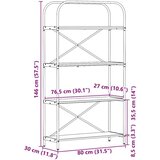 vidaXL Knjižna polica Siva sonoma 80 x 30 x 146 cm Konstruiran les | Shoptok.si