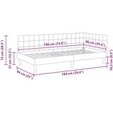  Kutni okvir kreveta s uzglavljem Žuta 90 x 190 cm Baršun | shoptok.hr