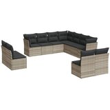  11-dijelni set vrtnih sofa poliratan s jastucima svijetlosivi | shoptok.hr
