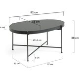 Kave Home Črna mizica s stekleno mizno ploščo 55x82 cm Marlet – | Shoptok.si