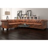  Chesterfield Kutna Garnitura 6 Sjedala od Umjetne kože Smeđa | shoptok.hr