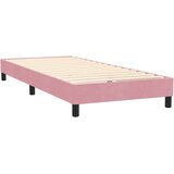 Box Spring krevet s madracem i LED ružičasti 80 x 220 cm baršunasti | shoptok.hr